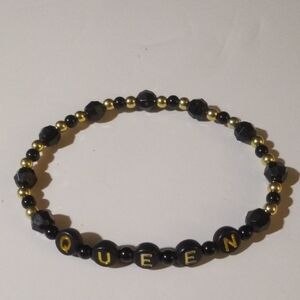 Black and Gold Beaded Bracelet
